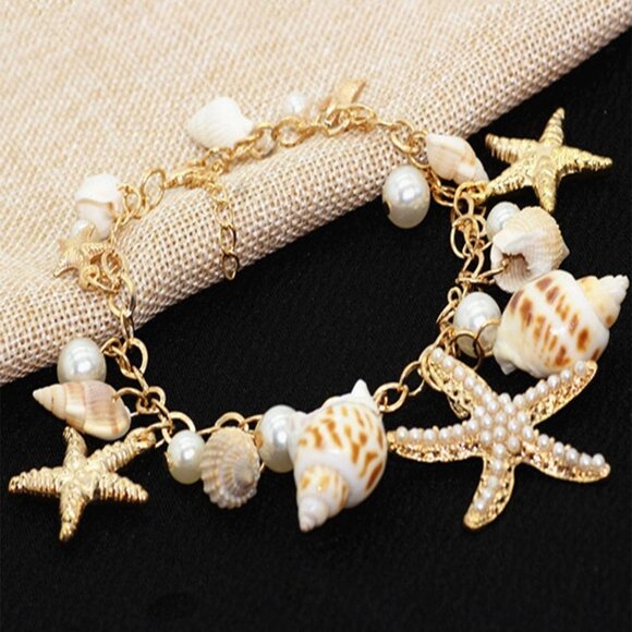 Multicolor Casual Women's Starfish & Shell Decor Bracelet - Picture 1 of 3